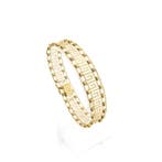 Gouden meander schakelarmband, Sieraden, Tassen en Uiterlijk, Armbanden, Ophalen of Verzenden, Gebruikt, Overige kleuren, Goud