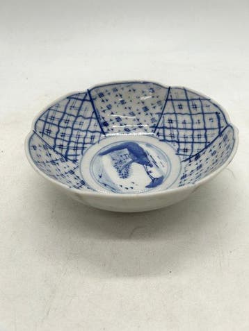 Imari Blauwe & Witte Porseleinen Kom - Porselein - Japan -, Antiek en Kunst