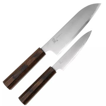 Yaxell Hana – 2-delige Messenset – Santokumes 16,5 cm &, Ophalen of Verzenden, Nieuw, Rvs of Chroom