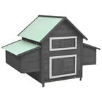 vidaXL Kippenhok 150x96x110 cm massief vurenhout grijs en, Dieren en Toebehoren, Verzenden, Nieuw