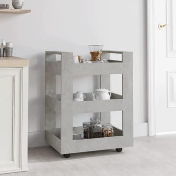 vidaXL Keukentrolley 60x45x80 cm bewerkt hout betongrijs, Verzenden, Nieuw