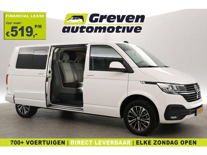 Volkswagen Transporter 2.0 TDI L2H1 | Dubbele Cabine |, Auto's, Bestelauto's, Automaat, Diesel, Wit, Euro 6, Volkswagen