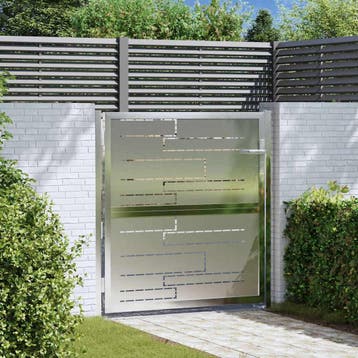 vidaXL Tuinpoort met slot Zilver 85 x 97 cm Roestvrij staal, Verzenden, Nieuw