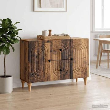 vidaXL TV-kast met lade Oud hout 89 x 34,5 x 60 cm Bewerkt, Huis en Inrichting, Minder dan 50 cm, Verzenden, Nieuw, Minder dan 100 cm