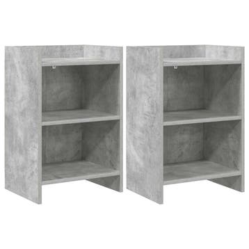 vidaXL Nachtkastjes 2 st Betongrijs 40 x 30 x 60 cm Bewerkt, Minder dan 45 cm, Verzenden, Nieuw, 55 tot 70 cm