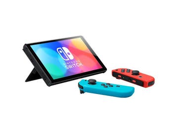 Nintendo Switch OLED - 64 GB - Rood/Blauw, Verzenden, Zo goed als nieuw