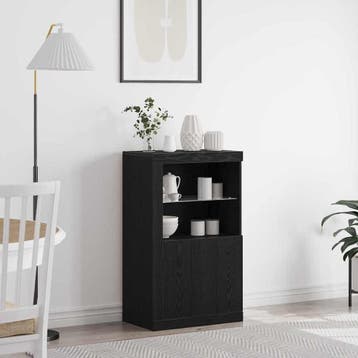 vidaXL LED Sideboard 60,5 x 37 x 100 cm Bewerkt hout Zwart, Verzenden, Nieuw