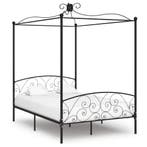 vidaXL Hemelbedframe metaal zwart 120x200 cm, Huis en Inrichting, Slaapkamer | Bedden, Verzenden, Zwart, Nieuw, Twijfelaar
