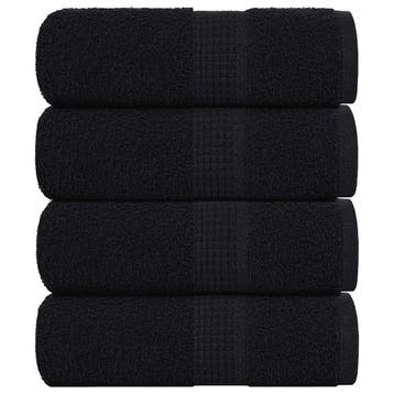 vidaXL Washandjes FROGN 4 st 30x30 cm 360 g/m² zwart, Verzenden, Nieuw, Zwart