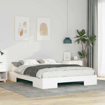 vidaXL Bedframe Wit 160 x 200 cm, Verzenden, Nieuw, Wit, Hout