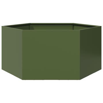 vidaXL Plantenbak zeshoek 104x90x45 cm staal olijfgroen, Tuin en Terras, Verzenden, Nieuw, Metaal, 60 tot 100 cm