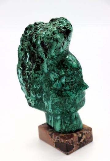 Snijwerk, Escultura de malaquita extremamente refinada -