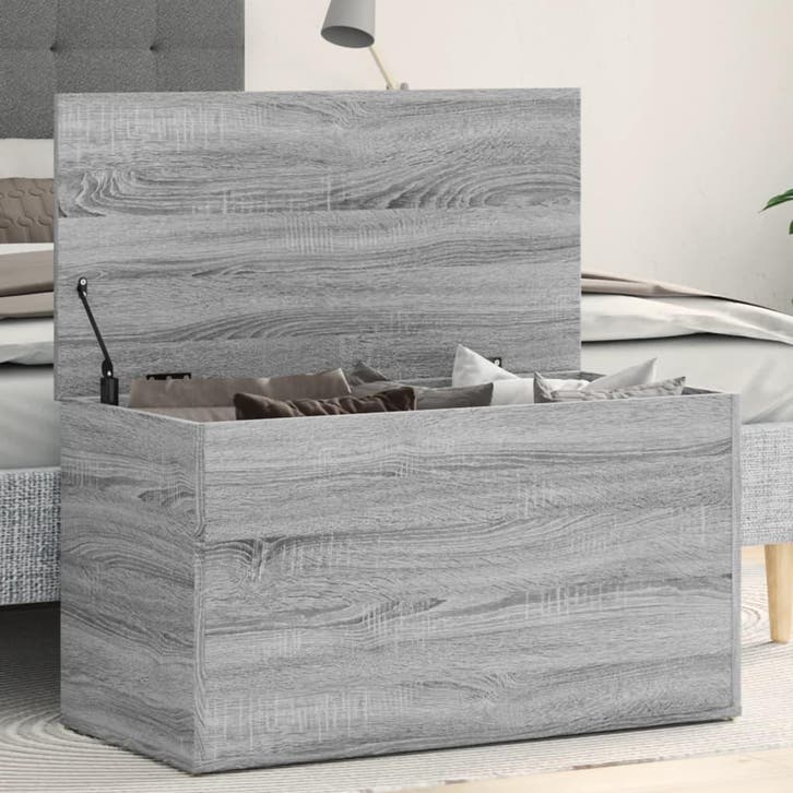 vidaXL Opbergkist 84x42x46 cm bewerkt hout grijs sonoma, Huis en Inrichting, Woonaccessoires | Kisten, Nieuw, Verzenden