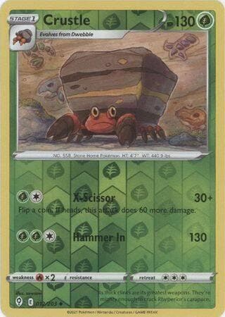 Crustle 012/203 reverse holo (Evolving Skies), Ophalen of Verzenden, Nieuw, Losse kaart, Foil