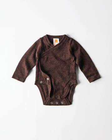 HEMA Newborn meegroei overslagromper merinowol bruin, Verzenden, Nieuw