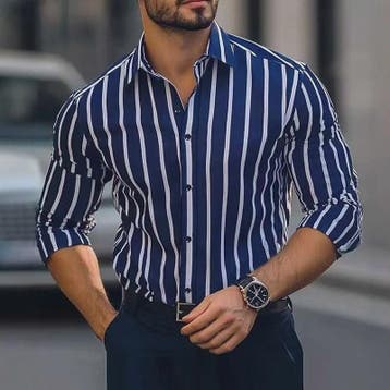 Herenshirt met Verticale Strepen - Stijlvol en Comfortabel C, Kleding | Heren, Verzenden, Nieuw