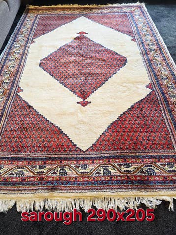 Perzisch tapijt Sarough mir 290x205 wollen vloerkleed iran, Blauw, 200 cm of meer, Ophalen of Verzenden, Zo goed als nieuw