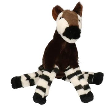 Okapi knuffel - pluche - 18 cm - bruin - Afrikaanse dieren, Verzenden, Nieuw