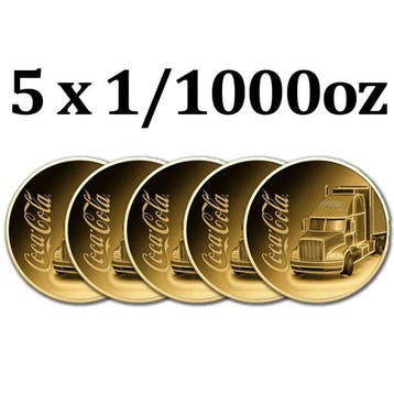 Tsjaad. 3000 Francs 5 x 1/1000 oz 999 Fine Gold 3000 CFA