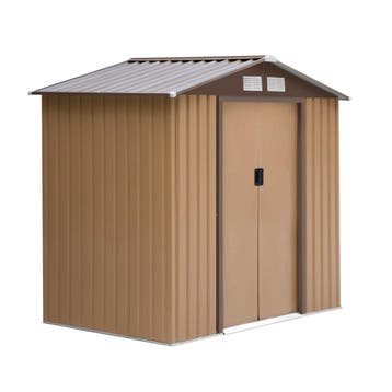 Tuinhuisje Met Schuifdeuren 2,13 X 1,30 X 1,85cm Metaal Geel, Verzenden