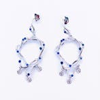 Oorbellen - 18 karaat Witgoud - 0.68ct. tw. Saffier -, Nieuw