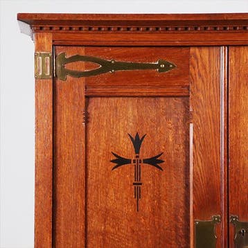 Strakke smalle bijna 2 meter hoge boekenkast met messing en, Ophalen of Verzenden