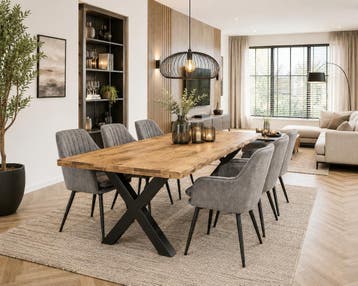 Milan Deal 200cm + 6x Vermont dark grey, Huis en Inrichting, Stoelen, Ophalen of Verzenden, Nieuw