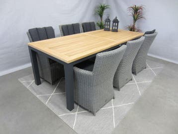 te velde tuinmeubelen tuinset alonzo met teak tuintafel, Nieuw