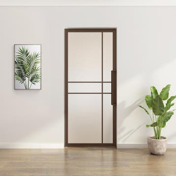 Stalen taatsdeur - Brons - 6 Vlaks - Matglas - Luxe design, Minder dan 80 cm, Overige typen, Nieuw, Metaal