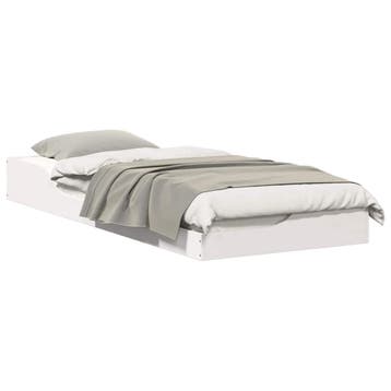 vidaXL Bedframe Wit 80 x 220 cm Massief grenenhout, Huis en Inrichting, Slaapkamer | Bedden, Verzenden, Nieuw, Wit, Hout