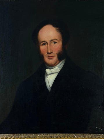 Britse school (XIX) - Portrait of a gentleman in a black, Antiek en Kunst, Kunst | Schilderijen | Klassiek