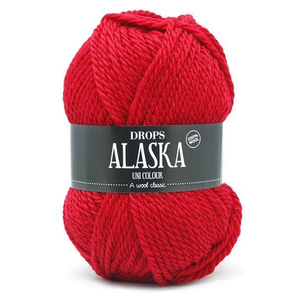 DROPS Alaska Uni Colour - 10 rood - Wol Garen, Hobby en Vrije tijd, Breien en Haken, Ophalen of Verzenden