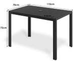 Tuintafel WPC en Aluminium – Parasolgat, Weerbestendig, Tuin en Terras, Tuintafels, Verzenden, Nieuw
