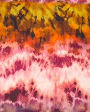 Viscose Crêpe Tie Dye Roze/Geel, Nieuw, Roze