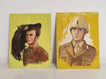 L. Pomi (XX) - Two military figures wearing a historical