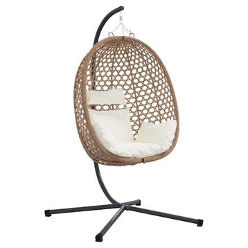 Ei Hangstoel 191cm - Koffiebruin - Laatste Stuk!, 2 zitplaatsen, Ophalen of Verzenden, Zo goed als nieuw, Wicker