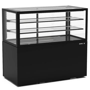 Neutrale Vitrine | INTEGRA | Zwart | 3 Niveaus | Wielen, Verzenden, Nieuw in verpakking