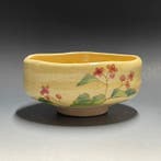 Raku Ware - Keiraku Ito - Chawan - platte theekom / Tomobako, Antiek en Kunst