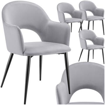 Eetkamerstoel Sachel, fluweellook, gestoffeerd, 120 kg, Huis en Inrichting, Stoelen, Verzenden, Nieuw