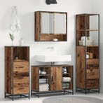 vidaXL Badkamermeubelset met lade 4 pcs Oud Hout Bewerkt, Verzenden, Nieuw, Overige typen