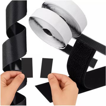 Ruhhy Zelfklevend Klittenband 5m x 2,5cm – Zwart Haak & L., Ophalen of Verzenden, Nieuw