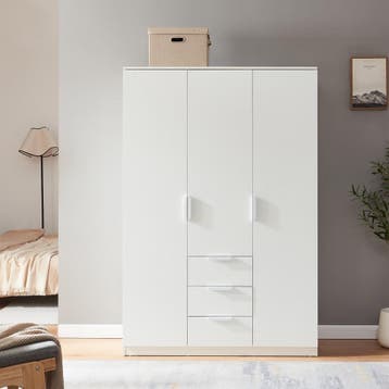 Kledingkast Eiselfing 176x120x52 cm met 4 vakken en 3 lades, Huis en Inrichting, Kasten | Kledingkasten, Verzenden, Nieuw
