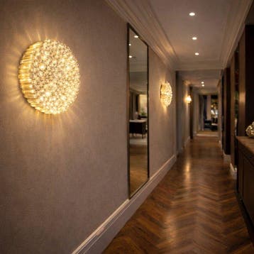 Wandlamp (2) - Glas - Van muur of plafond., Antiek en Kunst