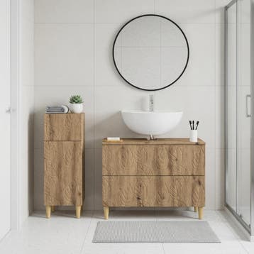 vidaXL 2-delige Badkamerkast Set DELFT Artisanaal eiken, Verzenden, Nieuw