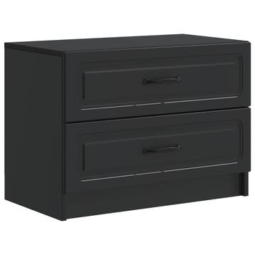 vidaXL Nachtkastje met lade Zwart 62 x 34,5 x 44,5 cm, Minder dan 45 cm, Verzenden, Nieuw, Minder dan 55 cm