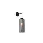 Art Deco wandlamp zwart met smoke glas - Laura, Huis en Inrichting, Lampen | Wandlampen, Verzenden, Nieuw, Glas, Art Deco