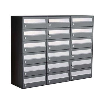Brievenbusunit Hive set wand 3-breed, 6-hoog - antraciet, Verzenden, Nieuw