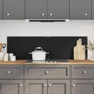 vidaXL Spatschermen keuken 2 st 70x40 cm gehard glas zwart, Verzenden, Nieuw