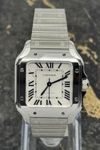 Cartier Santos de Cartier Medium - White Dial - WSSA0029, Overige merken, Staal, Staal, Polshorloge