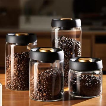 Glazen Vacuüm Voorraadpot Luchtdicht voor Koffiebonenen Voed, Verzenden, Nieuw